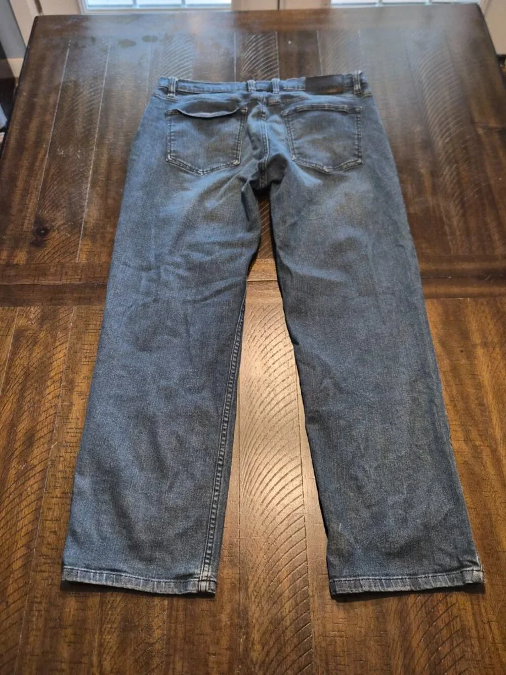RUDE XXX Slim Straight Mens Jeans Size 36X30 3 Button Blue Dark Wash G597